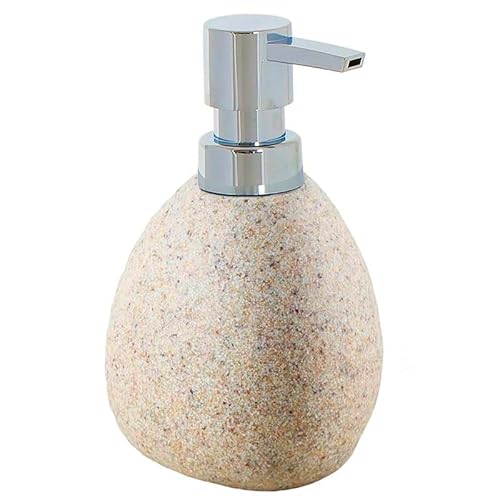 iubihome - Seifenspender Bad Sandfarbener, Original Soap Dispenser aus Polyresin in Steinform von iubihome