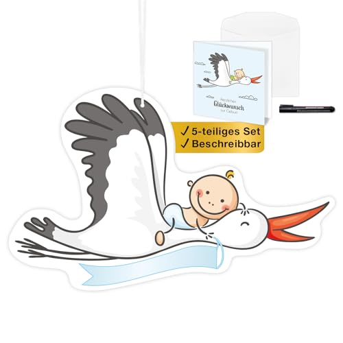 Storch zur Geburt Junge I Willkommen zuhause Baby I Set 5 Teile I Fliegender Klapperstorch I beidseitig bedruckt I zum Aufhängen I wetterfest I innen & draußen I 53 x 34 cm I Geburtsstorch Babyparty Storch zur Geburt Junge I Willkommen zuhause Baby I Set 5 Teile I Fliegender Klapperstorch I beidseitig bedruckt I zum Aufhängen I wetterfest I innen & draußen I 53 x 34 cm I Geburtsstorch Babyparty von iulias Freude schenken!