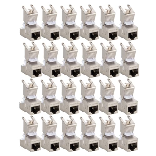 iv.sys Cat-6a 24 Stück Keystone-Modul Jack Modul für RJ45 Buchse | 10 Gbit/s | Geschirmt Cat6 Kupplung für modulare Patch-Panel, Ethernet Kabel Adapter oder Netzwerk-Anschlussdosen iv.sys Cat-6a 24 Stück Keystone-Modul Jack Modul für RJ45 Buchse | 10 Gbit/s | Geschirmt Cat6 Kupplung für modulare Patch-Panel, Ethernet Kabel Adapter oder Netzwerk-Anschlussdosen von iv.sys