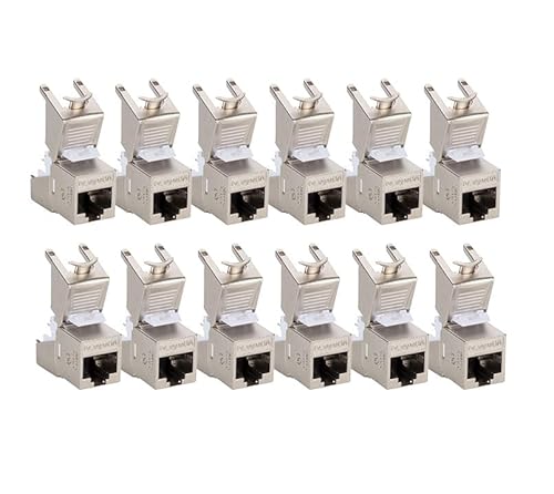 iv.sys Cat-6aA12 Stück Keystone-Modul Jack Modul für RJ45 Buchse | 10 Gbit/s | Geschirmt Cat6 Kupplung für modulare Patch-Panel, Ethernet Kabel Adapter oder Netzwerk-Anschlussdosen iv.sys Cat-6aA12 Stück Keystone-Modul Jack Modul für RJ45 Buchse | 10 Gbit/s | Geschirmt Cat6 Kupplung für modulare Patch-Panel, Ethernet Kabel Adapter oder Netzwerk-Anschlussdosen von iv.sys