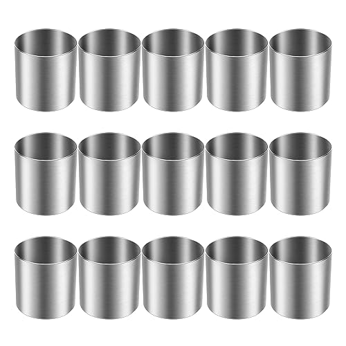 ivamulie Dessertringe Set 15er Klein Servierringe Rostfreier Stahl Mousse Ringe Runde Ausstecher Kuchen Form Tortenring für Backen, Dessert & Anrichten (Ø5cm) von ivamulie