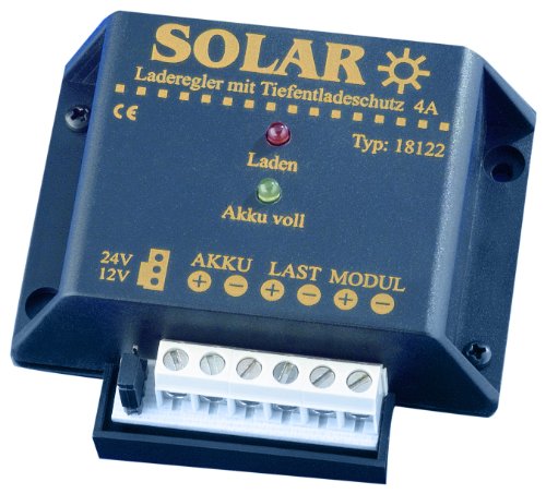 IVT 200013 Solar-Laderegler 12/24V 4A mit Tiefentladeschutz Ladegerät für Solarbatterien von ivt