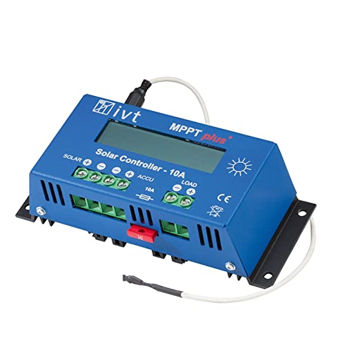 IVT MPPTplus Solar Laderegler 10A 12/24V MPPT-Ladeverfahren für Blei-Akku LiFePO4-Akku hocheffizient, individuell konfigurierbar, batterieschonend von ivt