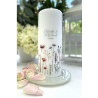 Hochzeitswiese Blumenwiese Hochzeitskerze Kommunionskerze Modern Personalisiert | 1694 von ivyandjacob