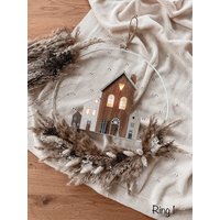 Trockenblumenkranz Winterkranz Beleuchtet Wanddeko Hygge Scandi Deko Trockenblumenkranz Winterkranz Beleuchtet Wanddeko Hygge Scandi Deko von ivyandroseDE