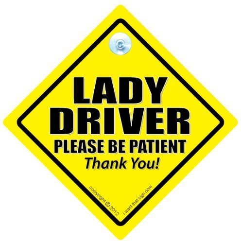 FUNNY SIGNS iwantthatsign.com Lady Driver, Caution Female Driver, Auto, Gelb, Humorvoll, Verkehr, Autofensteraufkleber, Autoschild FUNNY SIGNS iwantthatsign.com Lady Driver, Caution Female Driver, Auto, Gelb, Humorvoll, Verkehr, Autofensteraufkleber, Autoschild von iwantthatsign.com