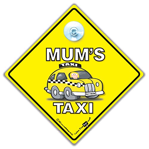 Mum's Taxi Car Schild, Mums Taxi Saugnapf Auto Fenster Schild, Mummy's Taxi Schild Super Bright Suction Cup Advisory Vehicle Sign in Super Bright Yellow and Black Font 14cm x 14cm x 2cm Mum's Taxi Car Schild, Mums Taxi Saugnapf Auto Fenster Schild, Mummy's Taxi Schild Super Bright Suction Cup Advisory Vehicle Sign in Super Bright Yellow and Black Font 14cm x 14cm x 2cm von iwantthatsign.com