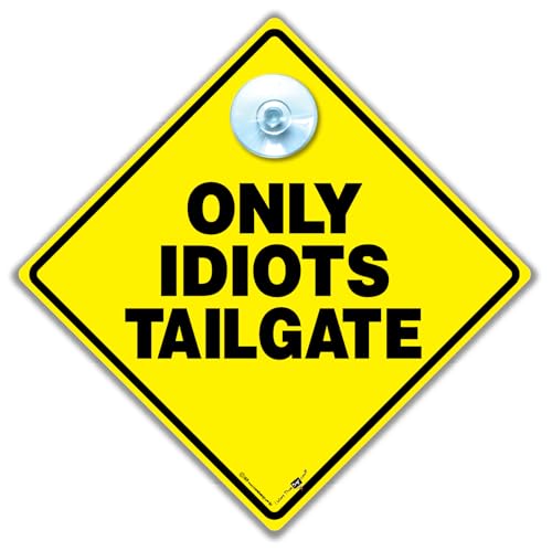 Only Idiots Heckklappe Auto Schild 14 x 14 cm Gelb Witz Warnschild mit Saugnapf Innen Fahrzeug Display Only Idiots Heckklappe Auto Schild 14 x 14 cm Gelb Witz Warnschild mit Saugnapf Innen Fahrzeug Display von iwantthatsign.com