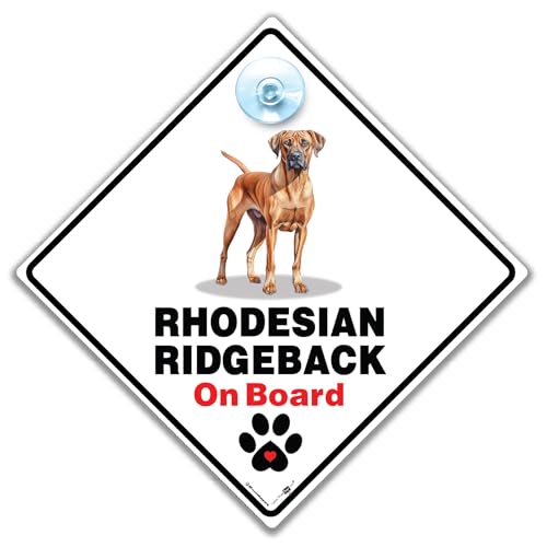 Rhodesian Ridgeback On Board Schild, Rhodesian Ridgeback Autoschild, Rhodesian Ridgeback Hunderasse, Fahrzeugschild, Hund an Bord, Saugnapf-Schild, 14 x 14 cm Rhodesian Ridgeback On Board Schild, Rhodesian Ridgeback Autoschild, Rhodesian Ridgeback Hunderasse, Fahrzeugschild, Hund an Bord, Saugnapf-Schild, 14 x 14 cm von iwantthatsign.com
