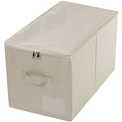 iwill CREATE PRO 56 (L) x 32 (B) x 33 cm (H), großer Faltbarer Schrank-Aufbewahrungskorb mit Deckel, waschbar, Etikettentasche, beige von iwill CREATE PRO