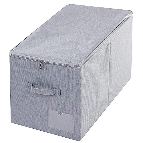 iwill CREATE PRO Faltbare Aufbewahrungsbox mit Deckel (60L) – XXL Organizer für Kleidung, Decken– Aus strapazierfähigem Stoff, waschbar & staubdicht – Hellgrau, 56x32x33 cm von iwill CREATE PRO