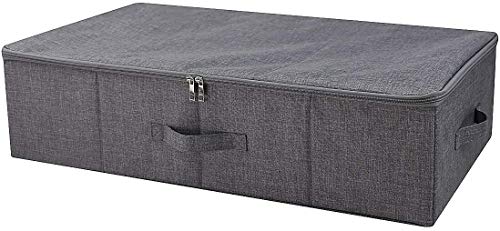 iwill CREATE PRO 70x40x18cm, faltbare waschbare Unterbett-Aufbewahrungsbehälter mit Reißverschluss, Kleiderschrank-Schrank-Organizer-Behälter für Kleidung, Schuhe, Spielzeug, schwarz-grau von iwill CREATE PRO