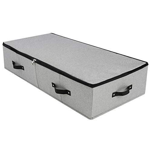 iwill CREATE PRO Große, robuste Unterbett-Aufbewahrungsbox mit Reißverschluss Deckel, starre, robuste Kunststoffplatte innen, Griffe an allen Seiten, Dunkelgrau von iwill CREATE PRO