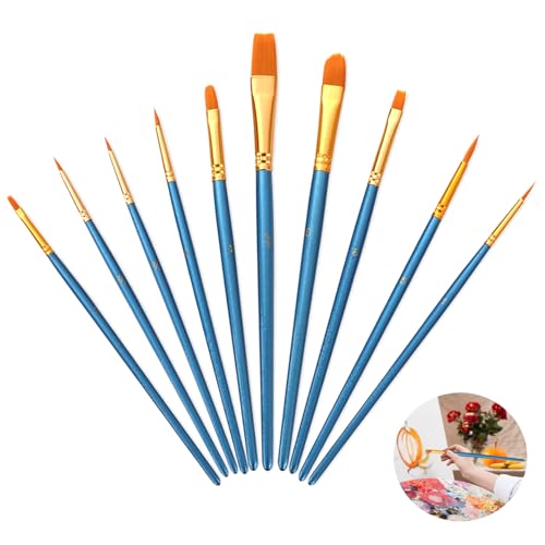 iwontalersy 10 Stück Künstlerpinsel Set,Basics Künstlerpinsel im Set,Premium Nylon Acrylfarben Pinsel,für Malliebhaber,Kinder und Anfänger,Blau iwontalersy 10 Stück Künstlerpinsel Set,Basics Künstlerpinsel im Set,Premium Nylon Acrylfarben Pinsel,für Malliebhaber,Kinder und Anfänger,Blau von iwontalersy
