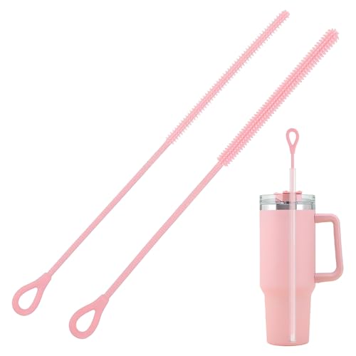 iwontalersy 2 Stück Silikon Strohhalm Bürste,Wiederverwendbare Strohhalmbürsten für Glas Strohhalm,Für Pipetten,Reagenzgläser,Trichter(6mm+9mm) von iwontalersy