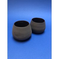 2-Er Set "Brownies" Je 230 Ml | Teebecher Kaffeebecher Tasse Cappuccino Mug No Handle Cup Handmade Coffee Tumbler Matcha von ixlCeramics