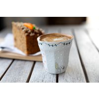Handbemalter Hasenbecher Mit Handbemalten Pilzen - 200Ml Süsser Keramikbecher von iyestudio