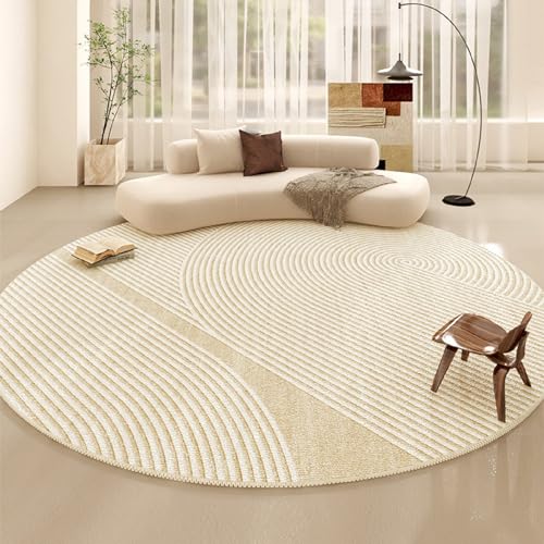 iyoimono Wohnzimmer Teppich Rund 100cm Beige Flauschig Fellteppich Modern Creme Geometrisches Muster Runder Teppich Schlafzimmer Kinderzimmer Weich rutschfest Maschinenwaschbar Teppich iyoimono Wohnzimmer Teppich Rund 100cm Beige Flauschig Fellteppich Modern Creme Geometrisches Muster Runder Teppich Schlafzimmer Kinderzimmer Weich rutschfest Maschinenwaschbar Teppich von iyoimono