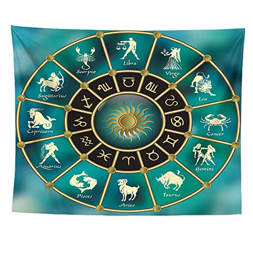 izielad Altar Tarot Card Cloth Waschbare Tischdecke 12 Constellations Astrology Tapisserie für Wohnkultur 180X230CM 70.8X90.5IN von izielad