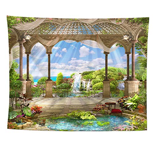 izielad Balkon Naturkulisse Blumen Baum Wandteppich Wandbehang Stoff Wanddekoration 150X200CM 59X78.7IN izielad Balkon Naturkulisse Blumen Baum Wandteppich Wandbehang Stoff Wanddekoration 150X200CM 59X78.7IN von izielad