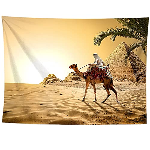 izielad Baum Wüste Ägypten Pyramide Kamel Wandteppich Heimtextilien für Wohnzimmer Schlafzimmer Wohnheim Dekor 130X150CM 51X59IN von izielad