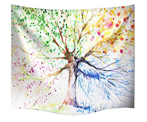 izielad Bunte Baum Tapisserie Wandbehang Lebensbaum psychedelischen Wald Wandteppich Bohemian Mandala Hippie Tapestry für Schlafzimmer Wohnzimmer Wohnheim 153x130cm 60"x51" von izielad