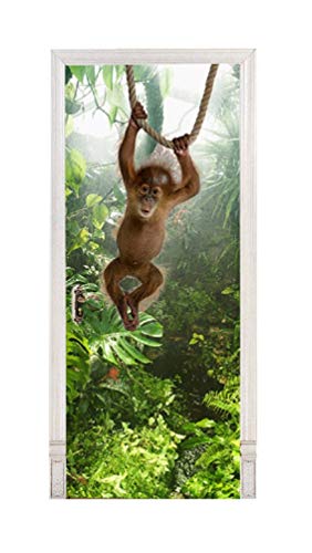 izielad Kunst Dekor Zuhause Kreative DIY 3D Tür Aufkleber Baby Affe Wald Baum 38.5x200cmx2Pcs izielad Kunst Dekor Zuhause Kreative DIY 3D Tür Aufkleber Baby Affe Wald Baum 38.5x200cmx2Pcs von izielad