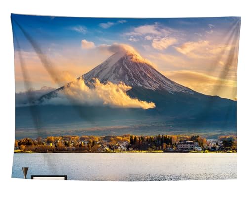 izielad Mt. Fuji Wand hängende Landschafts Tapisserie für Schlafzimmer Wohnzimmer Schlafsaal 100X150CM 39.3X59IN von izielad