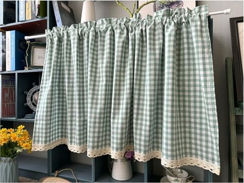 izielad Schlaufenschal karo Gardine Karierte Küche Gardine Scheibengardine Landhausstil Bistrogardine Grün BxH 65x100cm izielad Schlaufenschal karo Gardine Karierte Küche Gardine Scheibengardine Landhausstil Bistrogardine Grün BxH 65x100cm von izielad