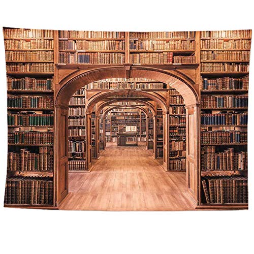 izielad Vintage Bibliothek Bücherregal Alte Bibliothek Bücher Wanddekoration Antike historische Hippie Kunst Wandbehang Wandteppich für Schlafzimmer Wohnzimmer Wohnheim 150X200CM 59X78.7IN von izielad