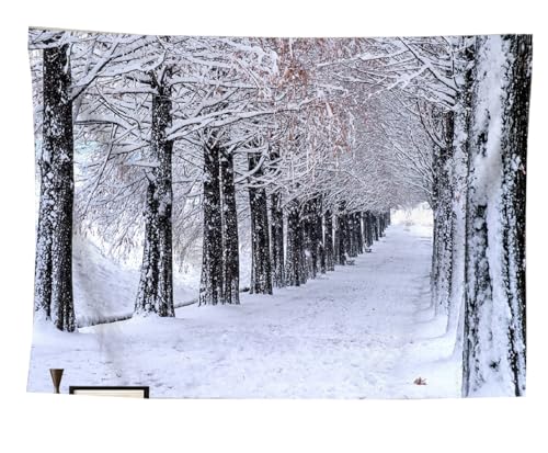 izielad Winter Weißer Schnee Baum Home Decor Wandbehang Wandteppiche für Wohnzimmer Schlafzimmer Wohnheim 130X150CM 51X59IN von izielad