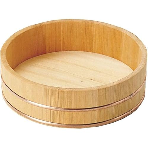 j-pure hitomi Holz-Sushi-Oke-Reismischwanne mit Kupferreifen Hangiri Handai aus Sawara-Zypresse, hergestellt in Japan (2gou 9,45), 04412 von j-pure hitomi