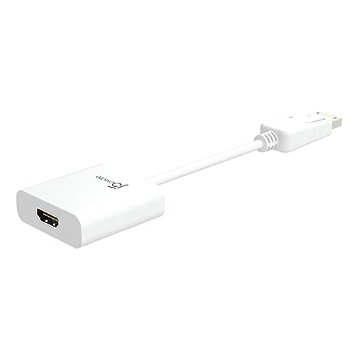 j5create DisplayPort to DVI Adapter JDA154 Mini, 1080P@60Hz, 9.9 cm for Mac, PC, Monitor, TV, Projector White von j5create