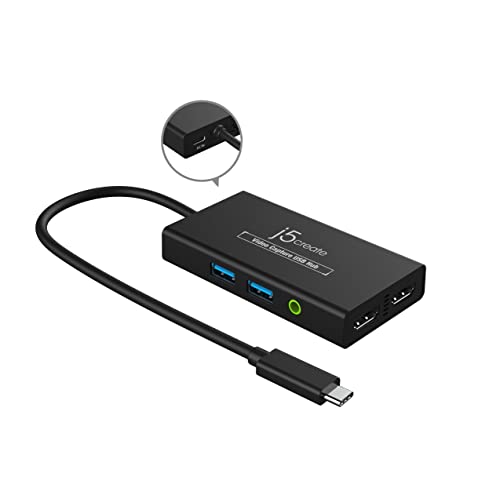 j5create Video Capture Card mit PD 60W Pass-Through Charging, integrierter Multifunktions-Hub, geeignet für Streaming, Live Broadcasting, Videokonferenz, Unterricht, Gaming (JVA01) von j5create