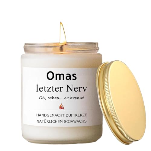 Oma Geschenk, Kerze Geschenke für Oma zum Muttertag Geburtstag Ostern, Personalisierte Muttertagsgeschenk Geburtstagsgeschenk für Beste Oma Granny Von Enkel, Geschenkideen Duftkerze mit Spruch von jaaguuco