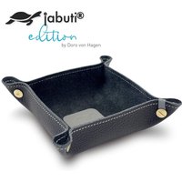 Jabuti Edition Lederschale/Taschenleerer Rindleder Schwarz - Lamm Nappa Details Grau 14 X cm von jabutiDesign