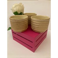 Blumen Übertopf 3Er-Set Cachepot Planter Rillen Keramik Ceramics Germany Pottery Mid Century Design 70S 70Er Vintage Vtg Blumentopf Deko von jackdesign24
