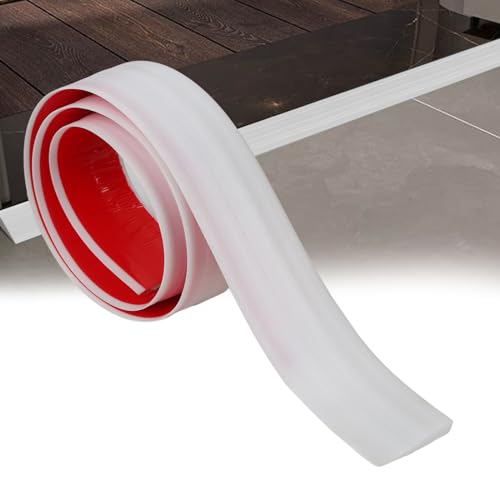100cm Übergangsprofil, Überstreifen für Türschwellen, selbstklebend Silikon-Bodenübergangsstreifen,Innenschräge über, Breite: 5cm, Höhe:1cm,Boden-Schiene flach für Böden (Weiß-1M) von jackfru