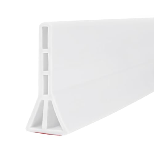 1M-1.7M Höhe: 7,62cm Schwallschutzleiste Dusche Selbstklebend, Schwallschutz Duschwasserstop Wasserstopper Dusche, Wasserbarriere Dusche Doden, Duschschwellen-wasserdamm (1M (7.62 * 3.5cm) Weiß) von jackfru