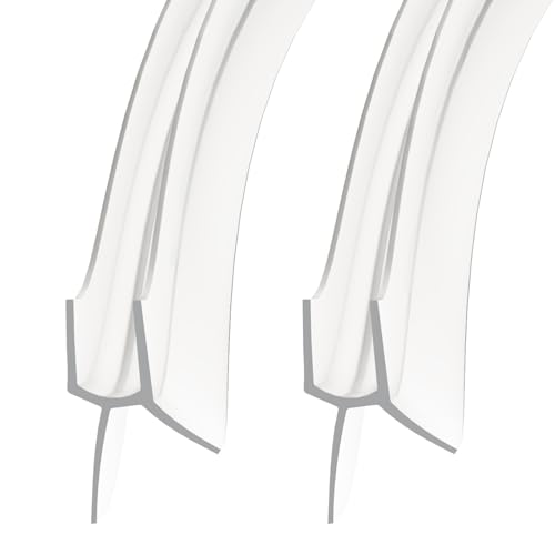 2 Stück Duschdichtung 100cm, Dichtung für Glastür Duschwand, PVC Ersatzdichtung für Dusche, Wasserabweisende Duschdichtung oder Duschkabinen-Dichtung (Transparente, 100cm*(6-8mm)) von jackfru