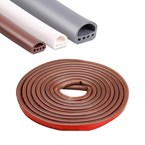 6M Türdichtung Dichtungsband Selbstklebend,Dichtung Türrahmen Flexibel,Gummidichtung Abdichtungsband Wasserdicht,Fensterdichtung Türdichtungen (Braun, 9mm*6mm) von jackfru