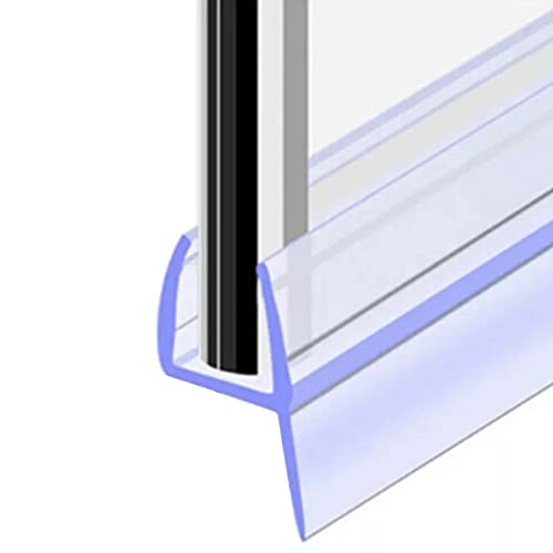 jackfru Duschdichtung 200CM, Dichtung für 12mm Glastür Duschwand, PVC Ersatzdichtung für Dusche, Wasserabweisende Duschdichtung oder Duschkabinen-Dichtung (Transparent-12mm) von jackfru