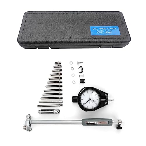 Innenmikrometer, Bohrungslehre Messuhr set 50-160mm Hohe Präzision 0,001mm Messuhr mit 12 Sonden, Innendurchmesser Messuhr Dial Bore Gauge Industriemesswerkzeug von jackfru