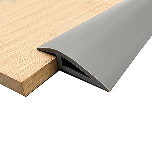 jackfru Selbstklebend Abdeckleiste 1M, PVC üBergangsprofil Selbstklebend, Höhe weniger als 10mm, Boden&Teppich Laminat Übergangsschiene Leiste (1, Grau, 1M*(5cm*1cm)) von jackfru