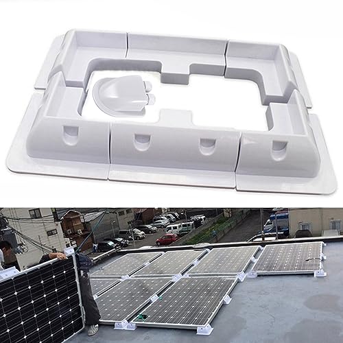 Solarpanel-Halterungen+Wasserdichte Box+rechte Winkel, 7teilige ABS-Kunststoff Befestigungswinkel Ecke Halterung, Bohrerfreie Eckwinkel Haltespoiler Montageset für Dach Wohnmobil Boot (Weiß 7 Stück) von jackfru