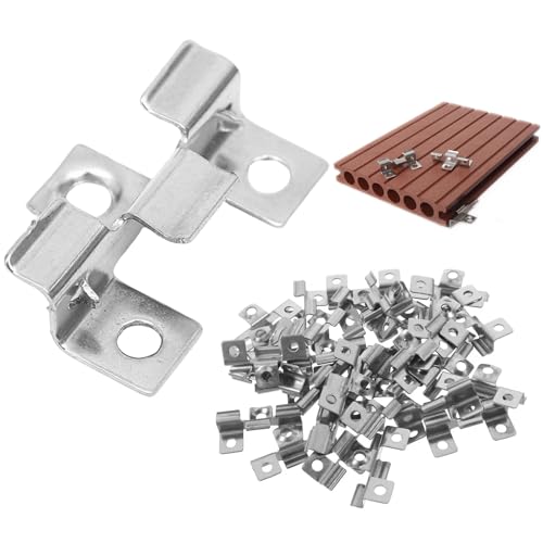jackfru 100 Stück Edelstahl Clips Abstand 4 mm, Höhe 7-9 mm Terrassenclips Clips Klammer WPC Dielen Befestigungsclips (Silber, Höhe 8mm) von jackfru