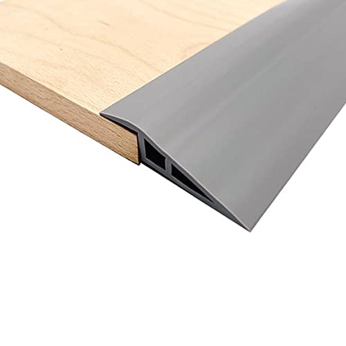 jackfru 1M/2M/3M Selbstklebend üBergangsprofil Abdeckleiste Breite: 7cm, Boden&Teppich für Teppich Schwellenübergang Höhe weniger als 15mm (Grau-1M) von jackfru
