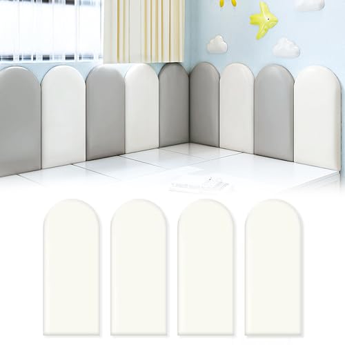 3D Wandpaneele Wandverkleidung Selbstklebend, PU Wasserdicht Wandpolster Kinderzimmer, Wandpaneele Gepolstert, Wandkissen Zum Aufhängen für Kopfteil Bett Ndkissen Kinderzimm (Beige) von jackfru