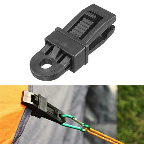 jackfru 8-teiliges Planen-Clips, Zelt Clips Planenhalter Klammern-Set mit starkem Verriegelungsgriff und Ösen, Befestigungsclips für Zelt/Markisen/Abdeckungen/Sonnensegel, Polypropylen (8, Schwarz) von jackfru