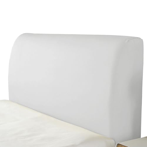 jackfru Bett Kopfteil Abdeckung180-200cm, Kopfteilbezug Wandschutz Dehnbare Staubdichter Bettkopfschutzbezug für Schlafzimmerdekoration, Anti-Falten, Anti-Kratzer (Weiß) von jackfru